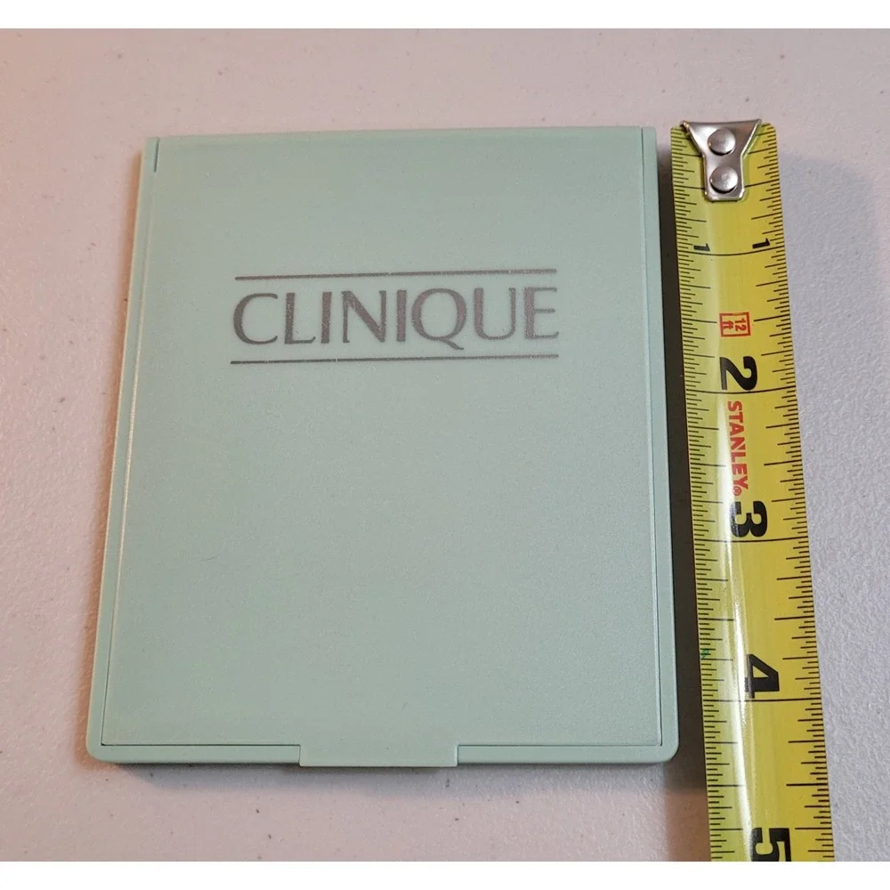 Clinique Compact Mirror Travel Size Seafoam Green Vintage Folding Slim Design